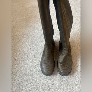 Knee-High Leather and Suede Boots